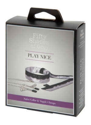 Play Nice Satin Collar & Nipple Clamps
